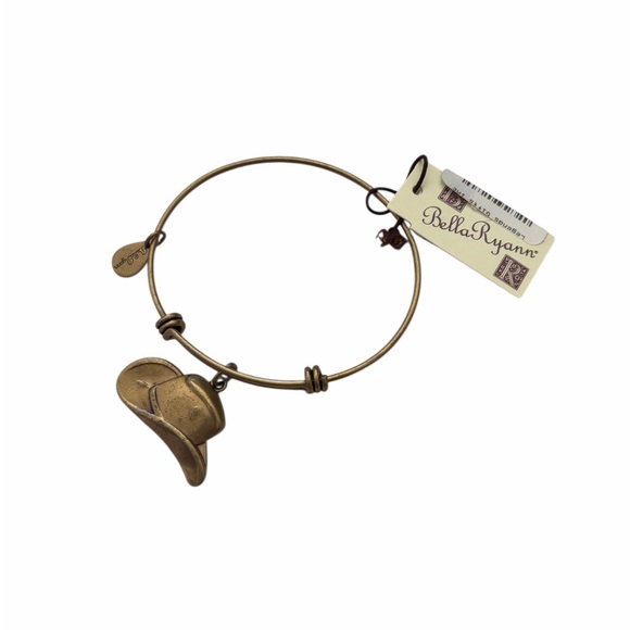 Bella Ryann Jewelry - Antique Gold Cowboy Hat Bangle Bracelet